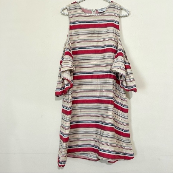 Tanya Taylor Striped Linen Blend Off the Should Swing Dress SIZE 6 - Picture 3 of 8